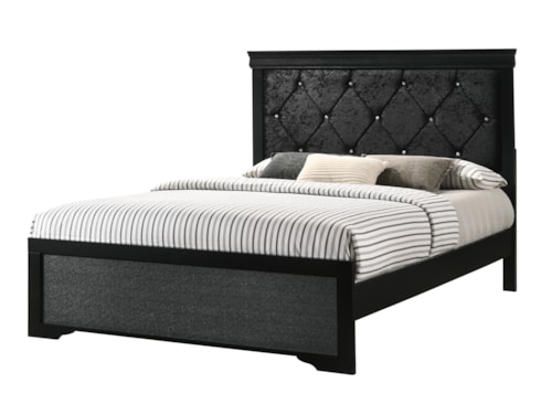 Twin Bed with Upholstered Headboard