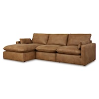 3-Piece Faux Leather Modular Sectional with Chaise