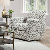Contemporary Swivel Accent Chair with Track Arms
