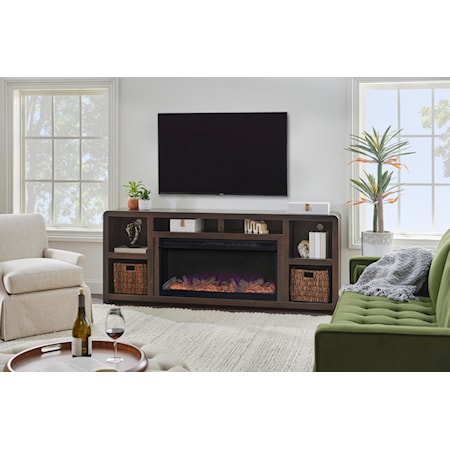 6-Shelf 84&quot; Fireplace Console