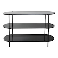 Contemporary Console Table with Tempered Glass Shelves