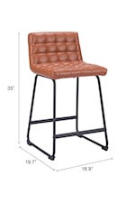 Zuo Pago Collection Contemporary Tufted Barstool