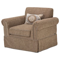 Rustic Upholstered Accent Chair with Rolled Arms