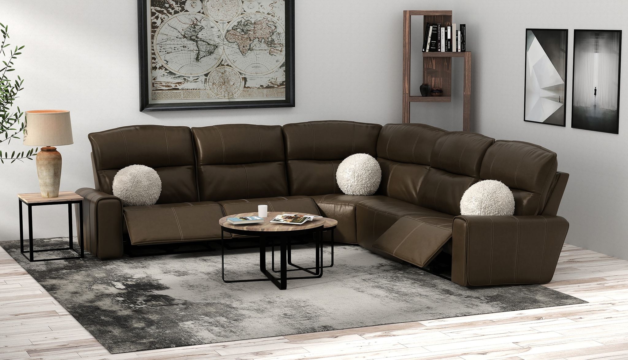 Catnapper Tramonti 5-Piece Sectional with Three Power Recliner