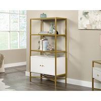 Contemporary Two-Door Bookcase with Safety-Tempered Glass