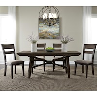 Transitional 5-Piece Trestle Table Dining Set