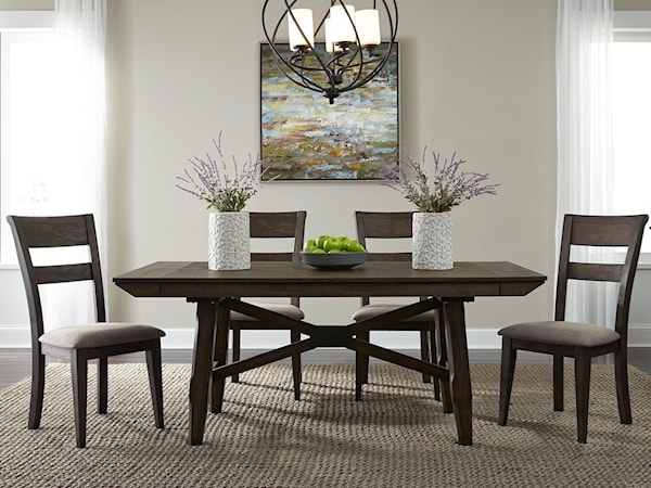 5-Piece Trestle Table Dining Set