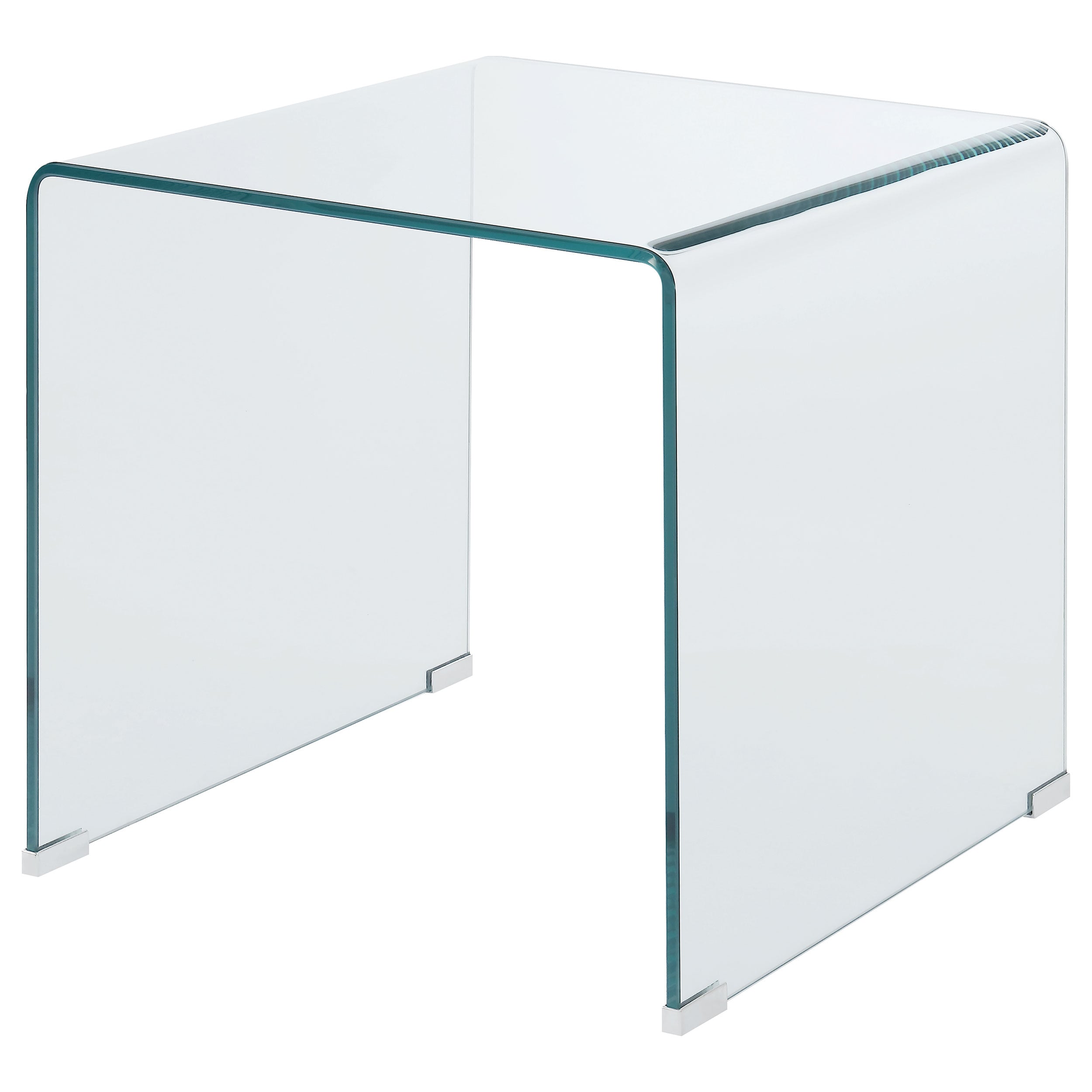 Coaster Ripley Squared Tempered Bent Glass Side End Table