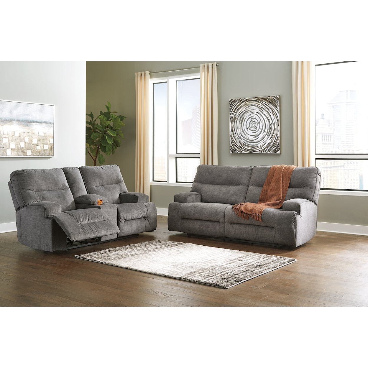 Signature Design by Ashley Coombs Reclining Sofa and Loveseat Set