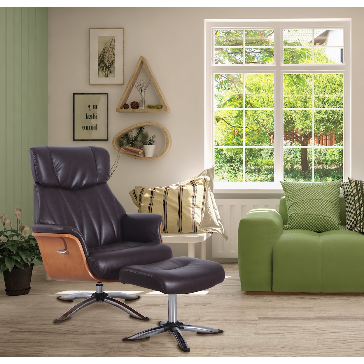 Progressive Furniture Caitlin Recliner and Ottoman