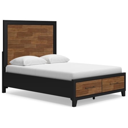 Queen Panel Storage Bed