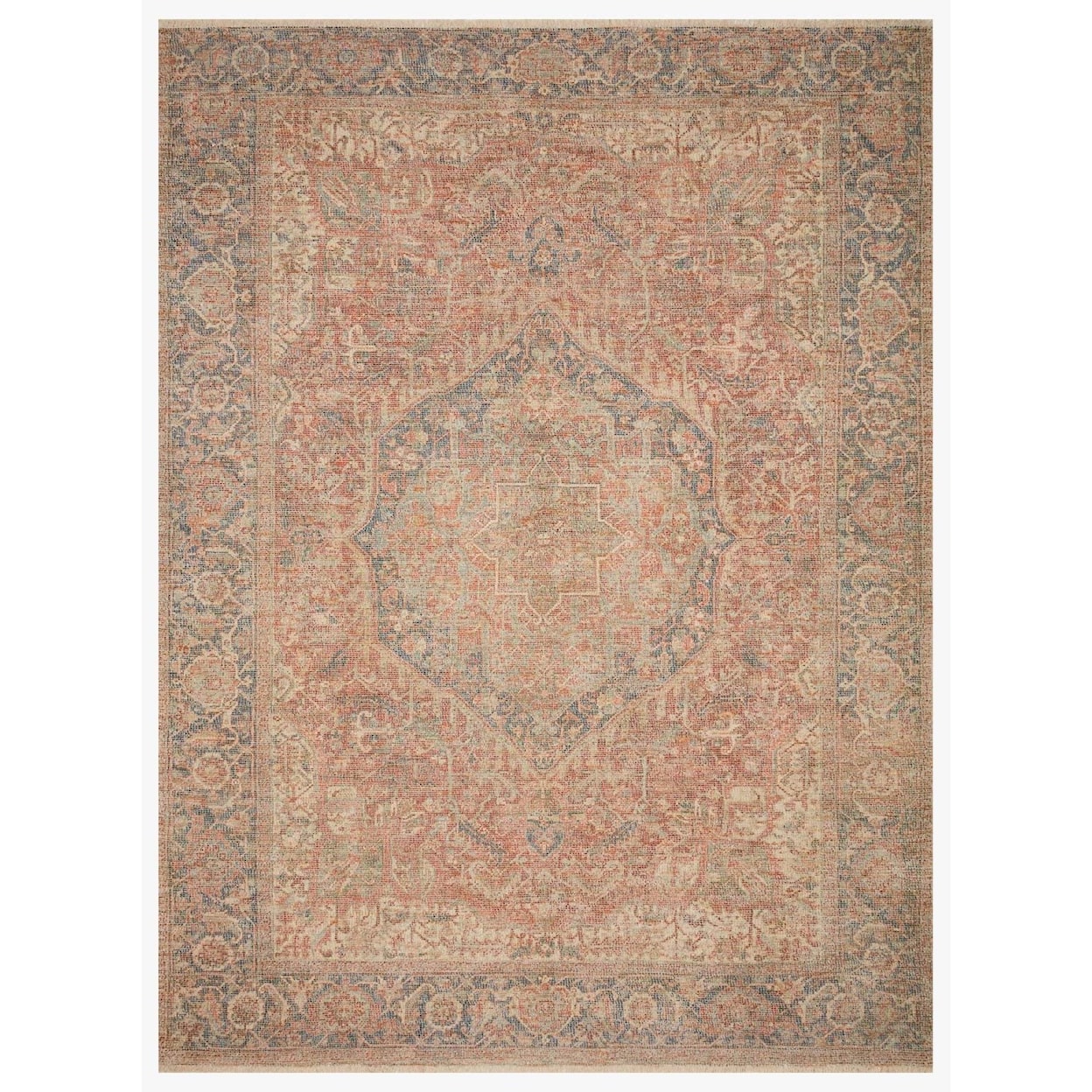 Reeds Rugs Priya 18" x 18"  Brick / Navy Rug