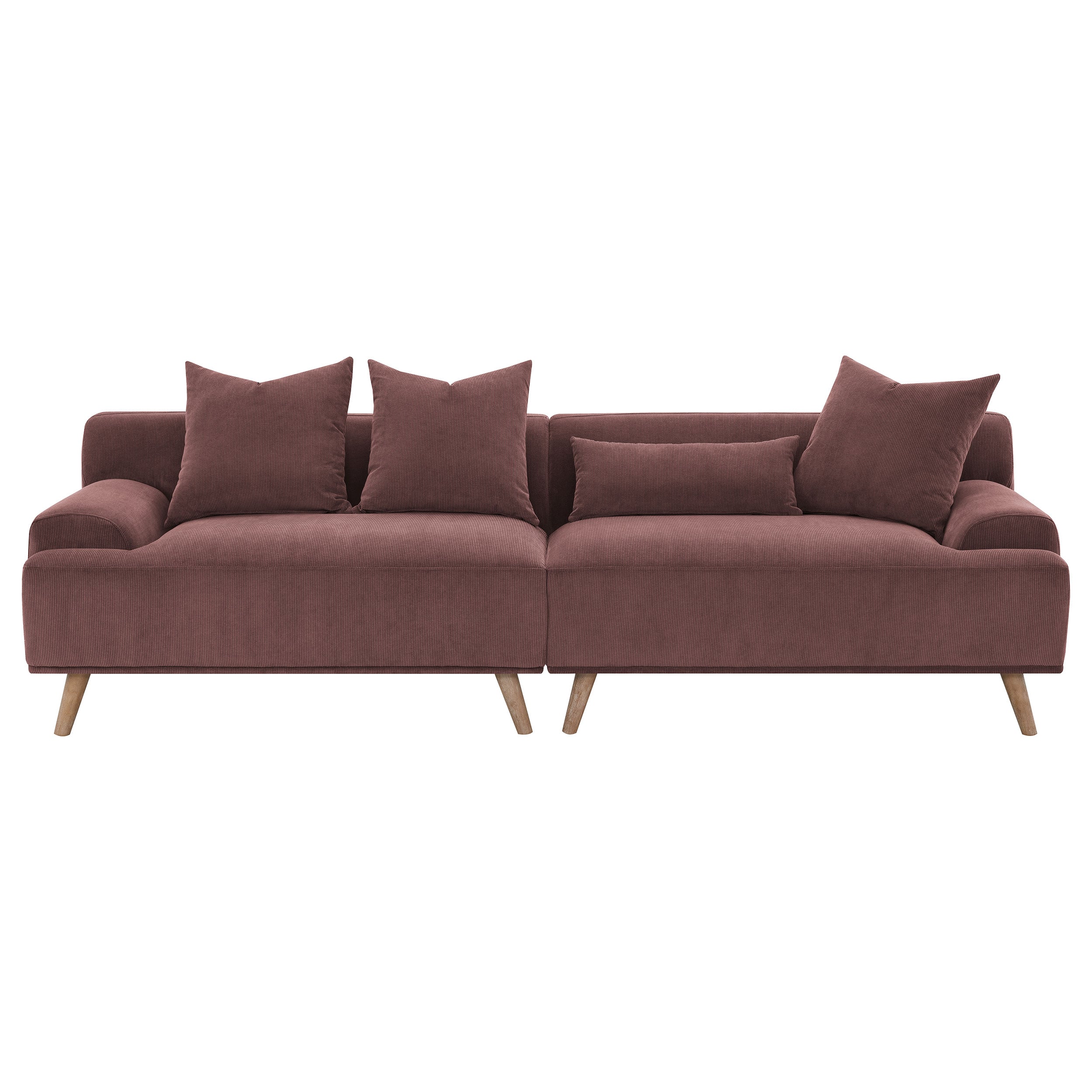 Coaster Elizabeth Elizabeth Corduroy XL Sofa Wine Red