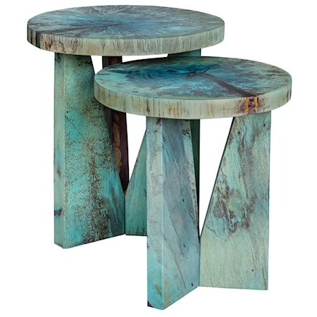 Nadette Blue Nesting Tables S/2