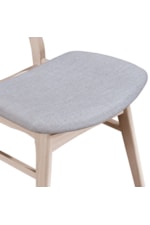 New Classic Oscar Mid-Century Modern Wood Back Dining Chair with Upholstered Seat