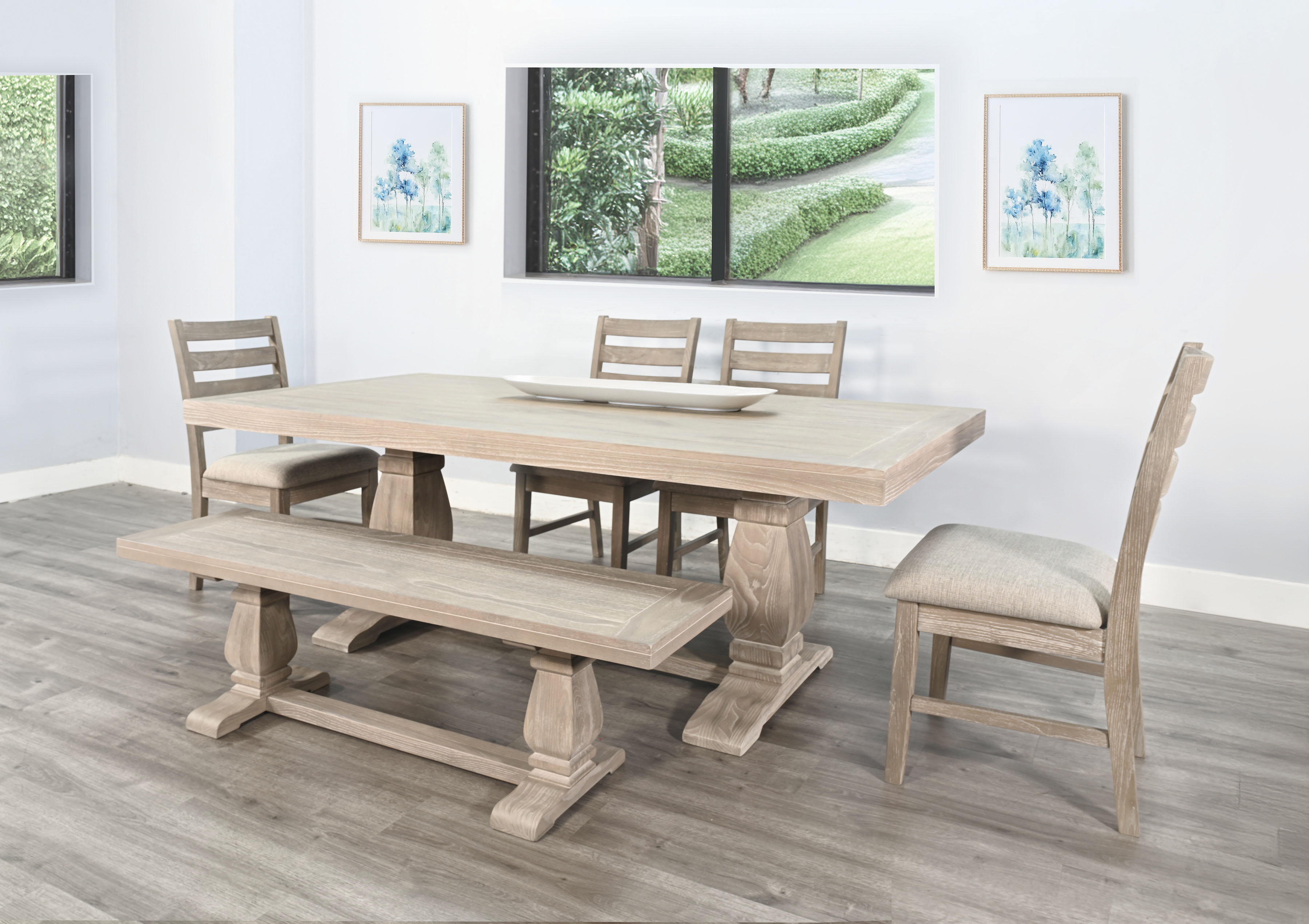 Sunny Designs Gianna 6-Piece Dining Table Set with Bench