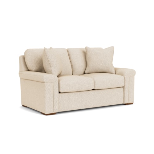 Casual Loveseat with Pillow Arms