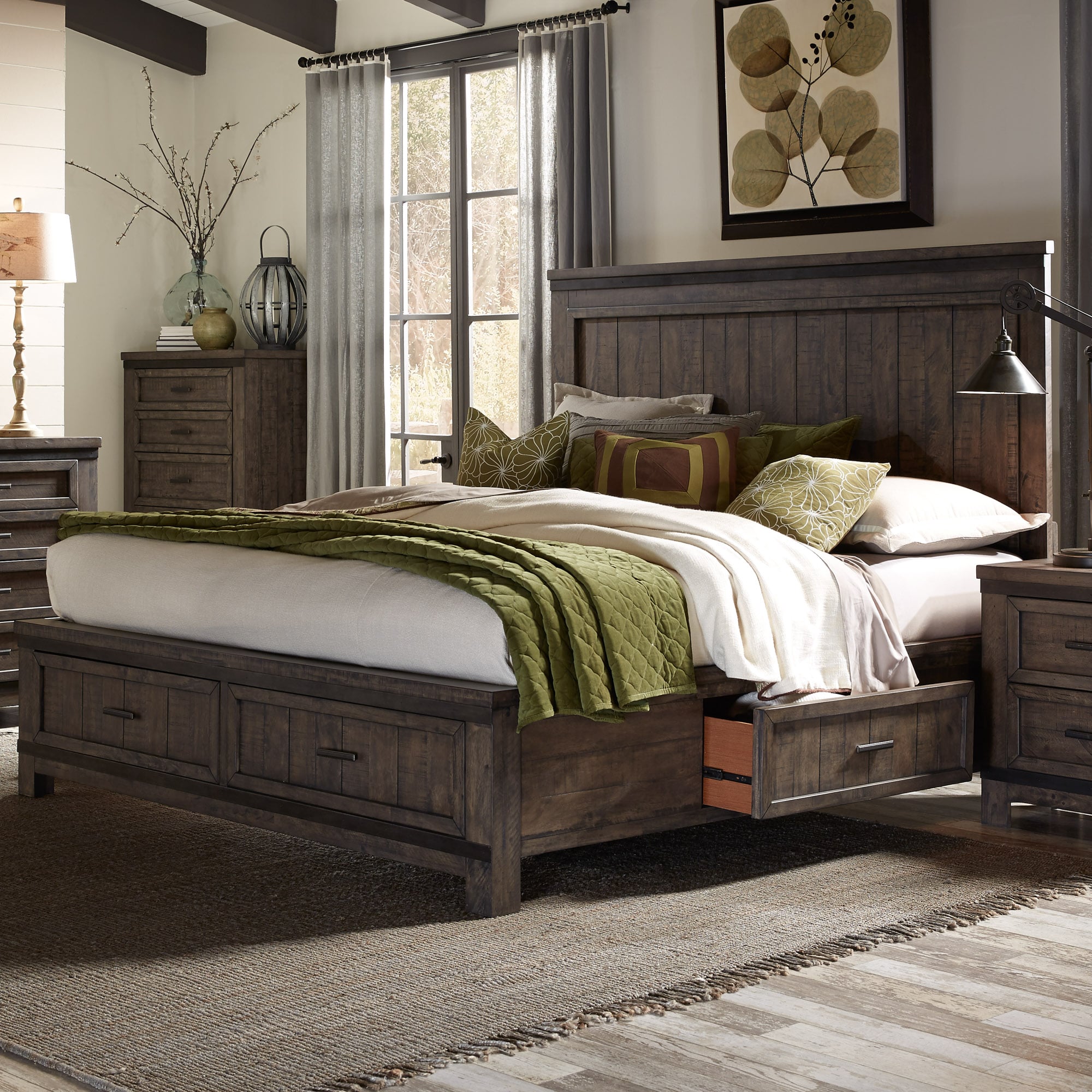 Two Sided Storage Queen Panel Bed