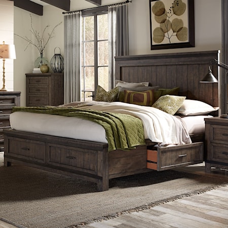 Two Sided Storage Queen Panel Bed