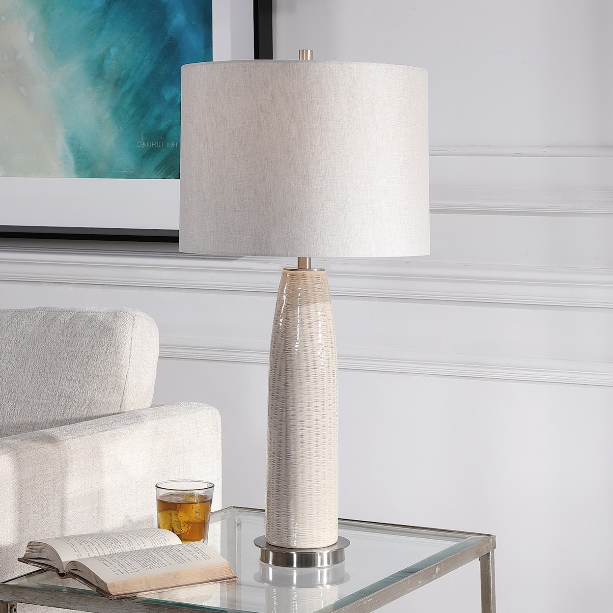 Uttermost Table Lamps Delgado Light Gray Table Lamp