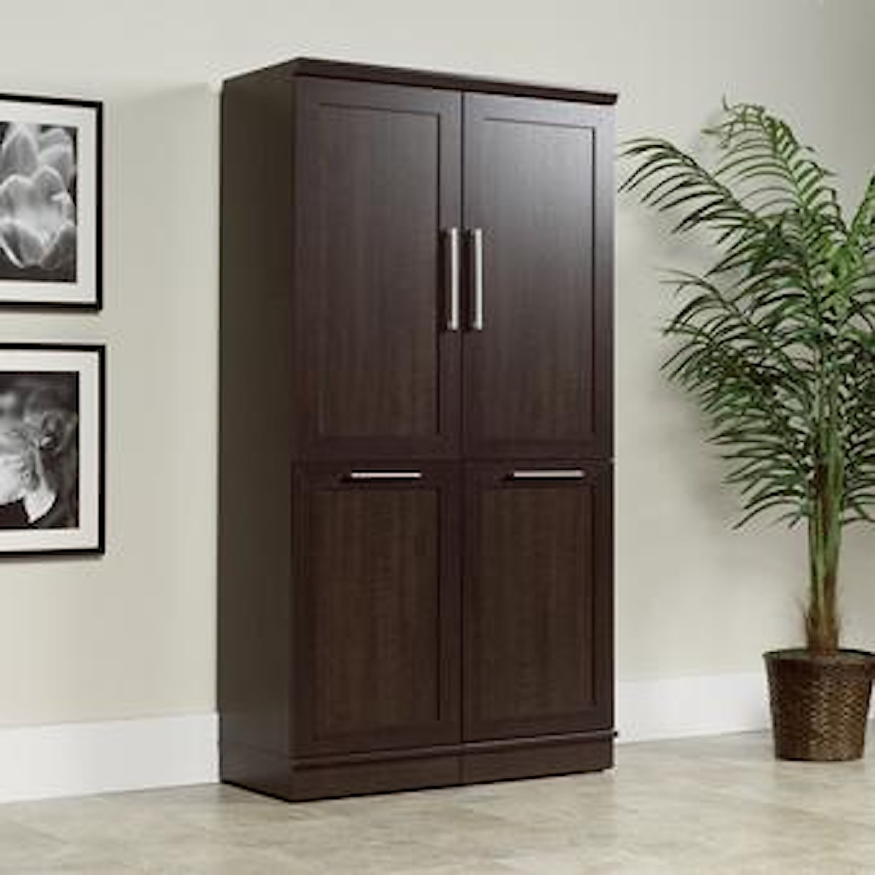 Sauder HomePlus 411309 Contemporary Storage Cabinet with Trash Receptacle, Westrich Furniture & Appliances