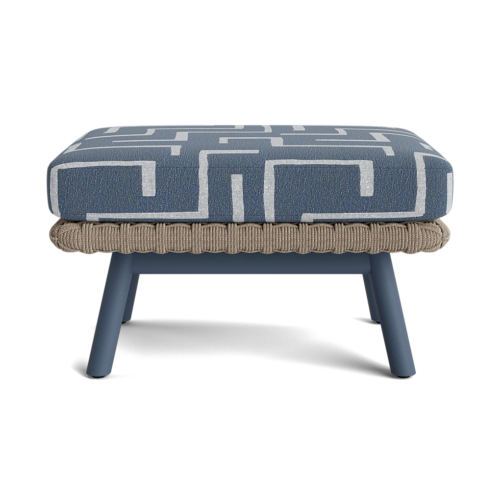 Modern Cushioned Woven Ottoman
