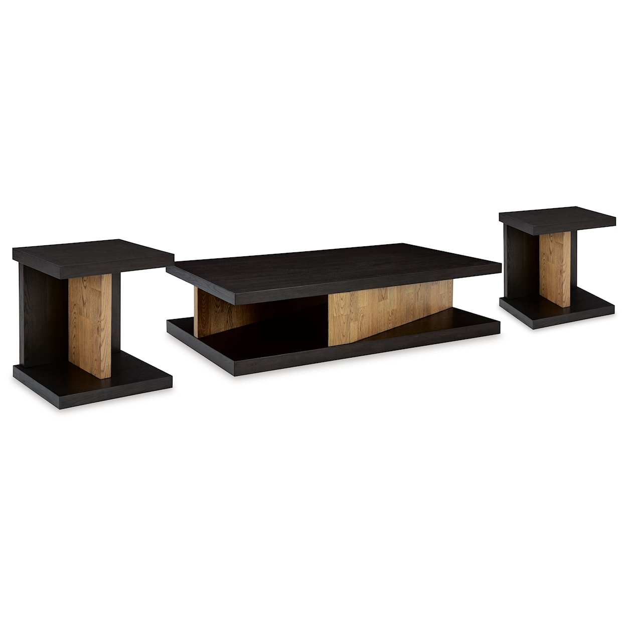 Benchcraft Kocomore Coffee Table And 2 Chairside End Tables