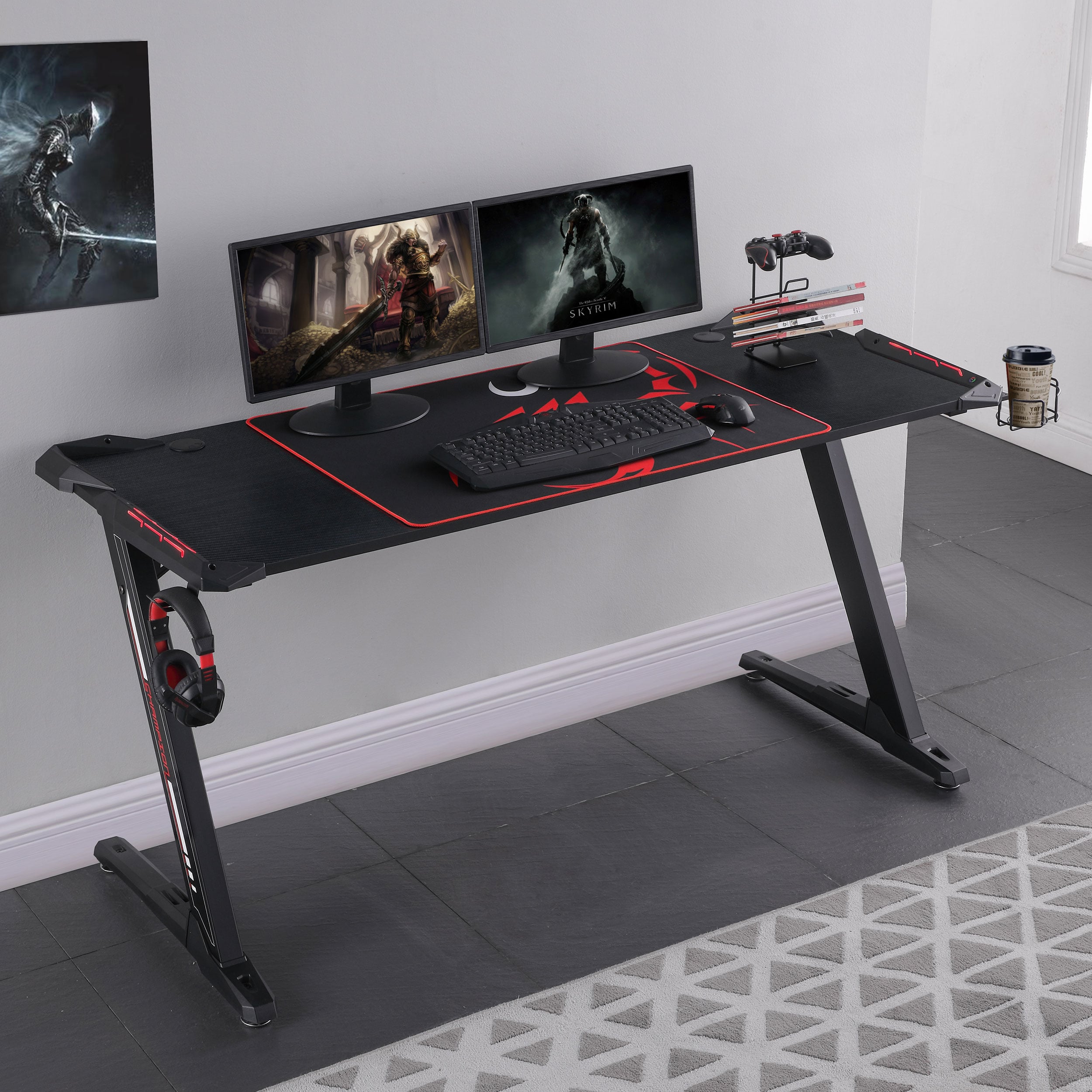 Brocton Z-shaped Gaming Desk