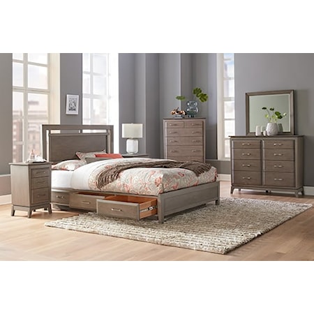 Contemporary 4-Piece Queen Panel Bedroom Set