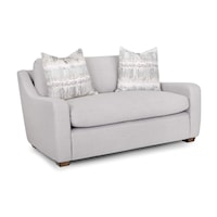 Contemporary Loveseat with Track Arms