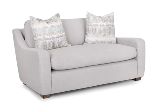 Contemporary Loveseat with Track Arms