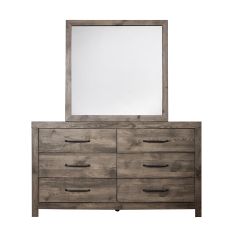 Dresser and Mirror Set