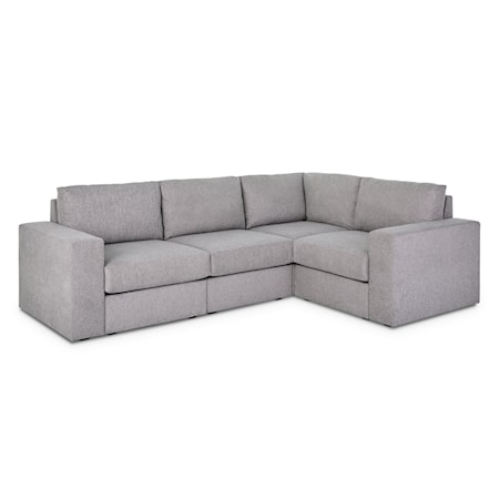 Wide-Arm 4-Seat Sectional Sofa