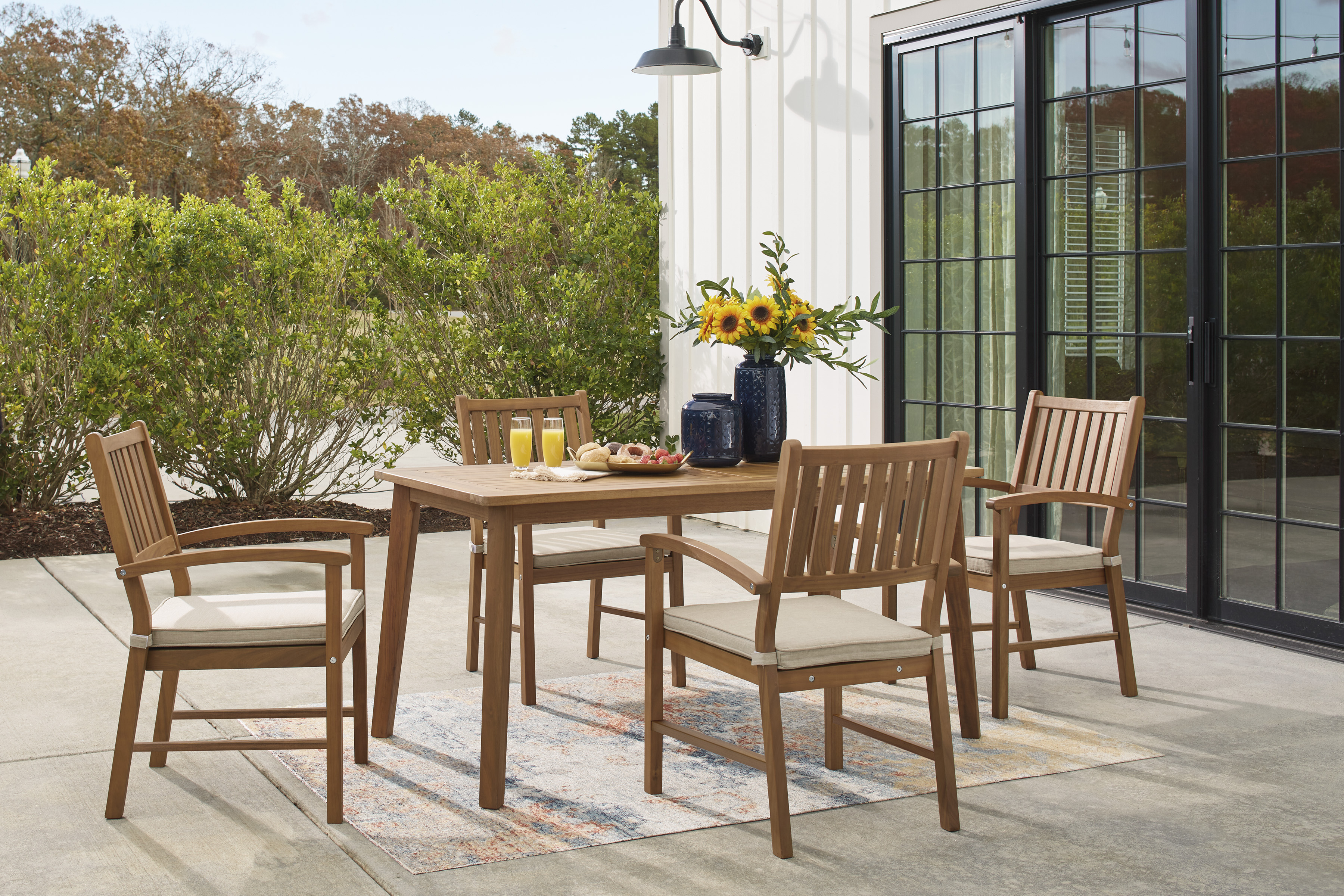 ricardo outdoor rustic 7 piece teak dining set