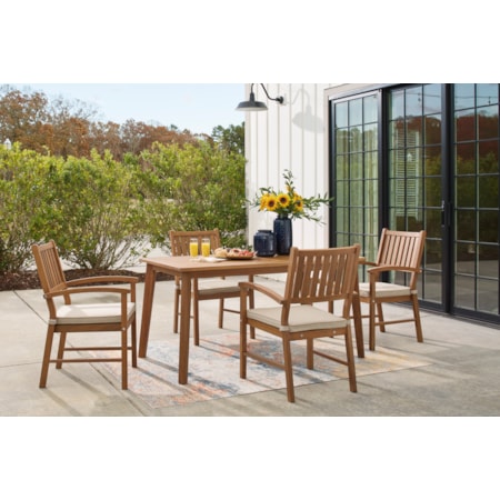 Outdoor Dining Table with 4 Chairs