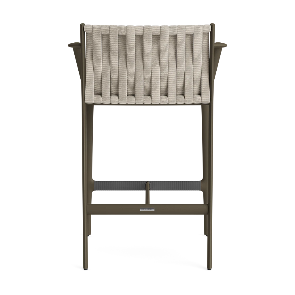 Brown Jordan H Low-Back Rope Barstool w/Arms
