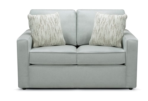 Transitional Loveseat with Track Arms