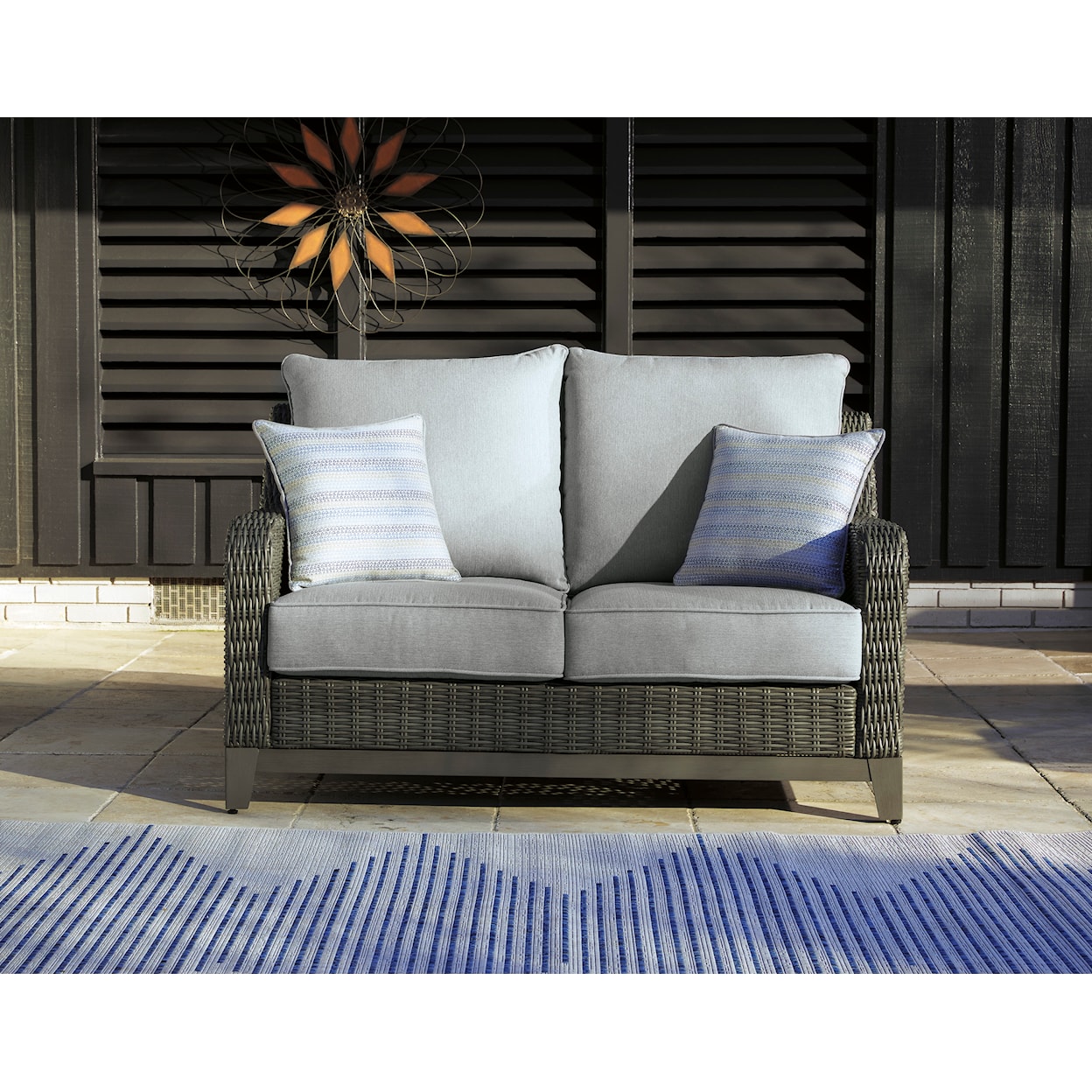 Signature Design by Ashley Elite Park Outdoor Loveseat with Cushion