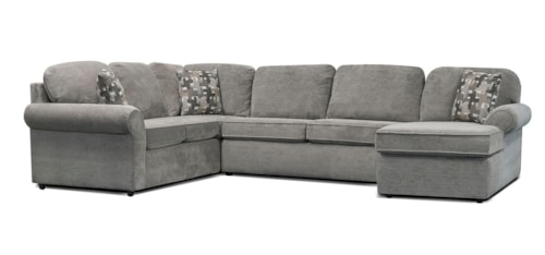 Casual 3-Piece Sectional Sofa with Chaise