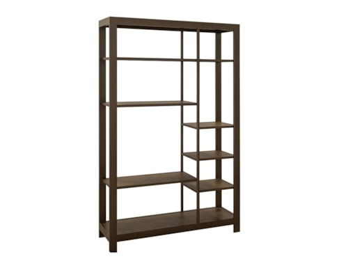 Transitional Bookcase with Metal Frame
