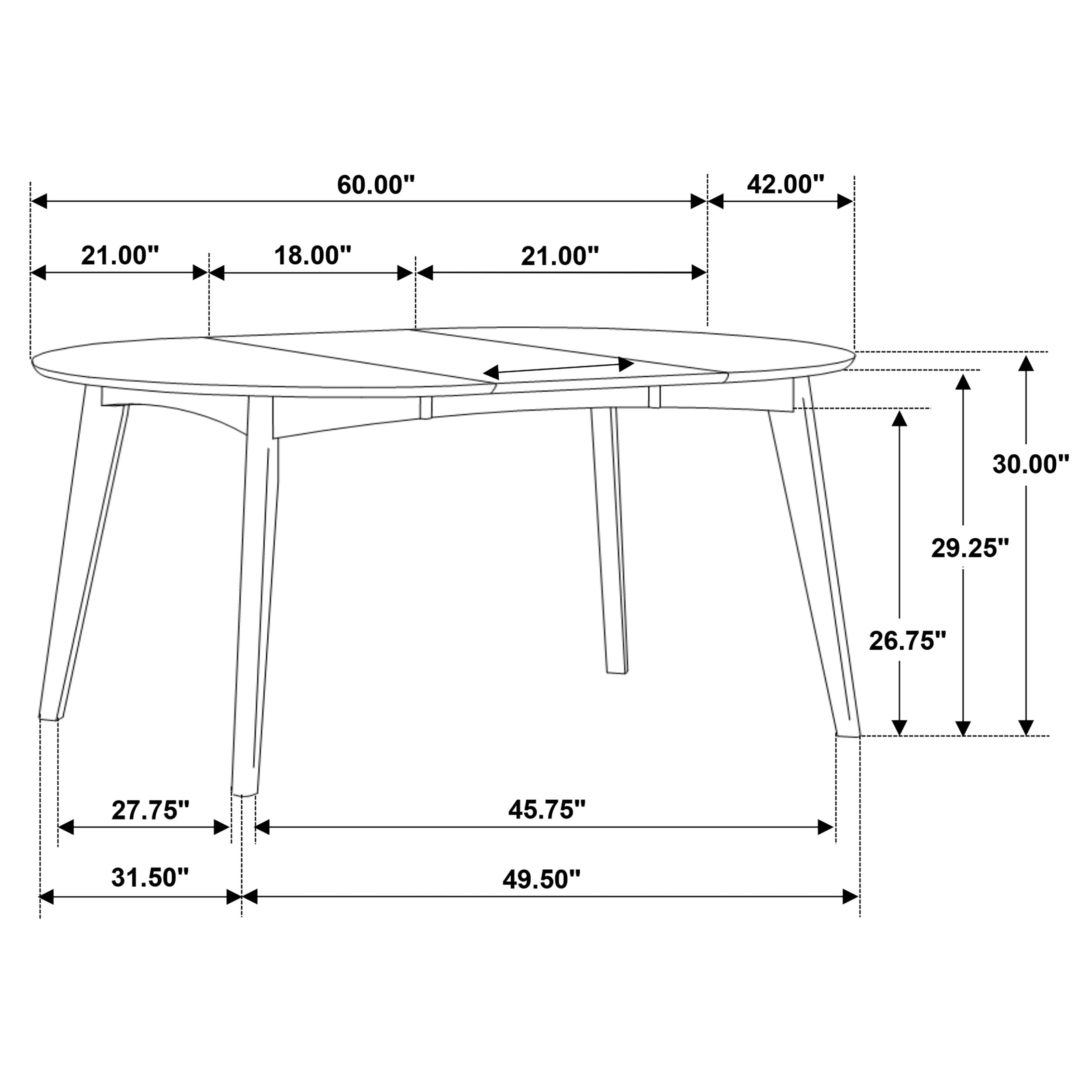 Jedda 60-inch Extension Leaf Dining Table