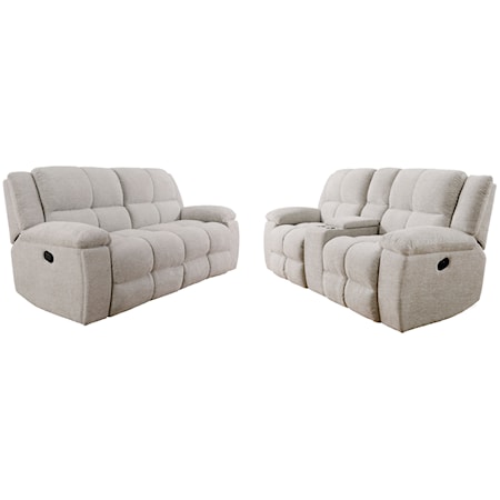 Manual Reclining Sofa and Loveseat Set