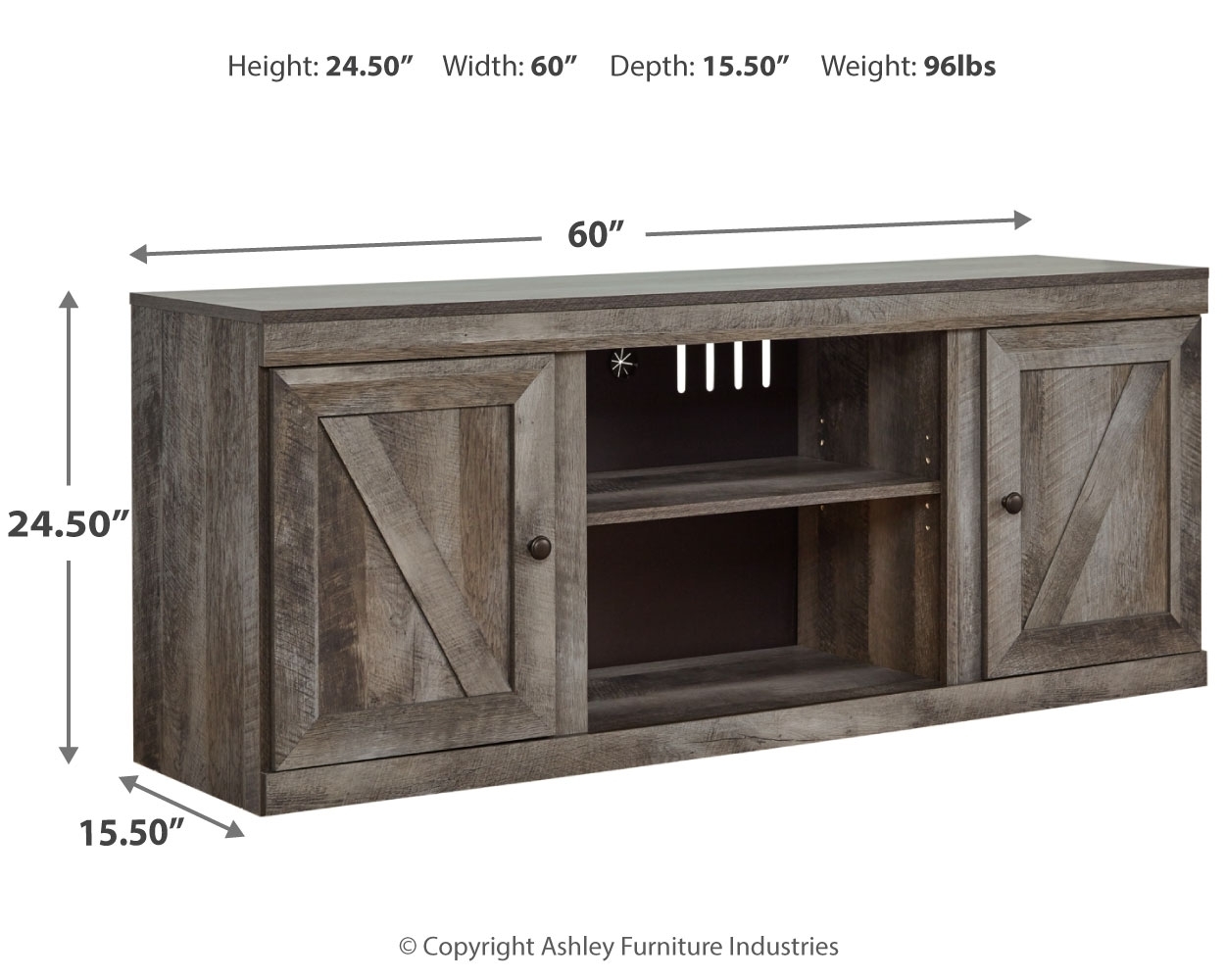 Signature Design by Ashley Wynnlow Lg TV Stand W/ Fireplace Option