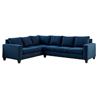Transitional Sectional Sofa with Plush Seating with Track Arms