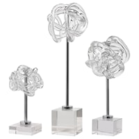 Neuron Glass Table Top Sculptures, Set of 3