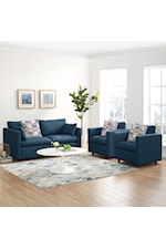 Modway Activate Activate Contemporary 3-Piece Upholstered Living Room Set - White
