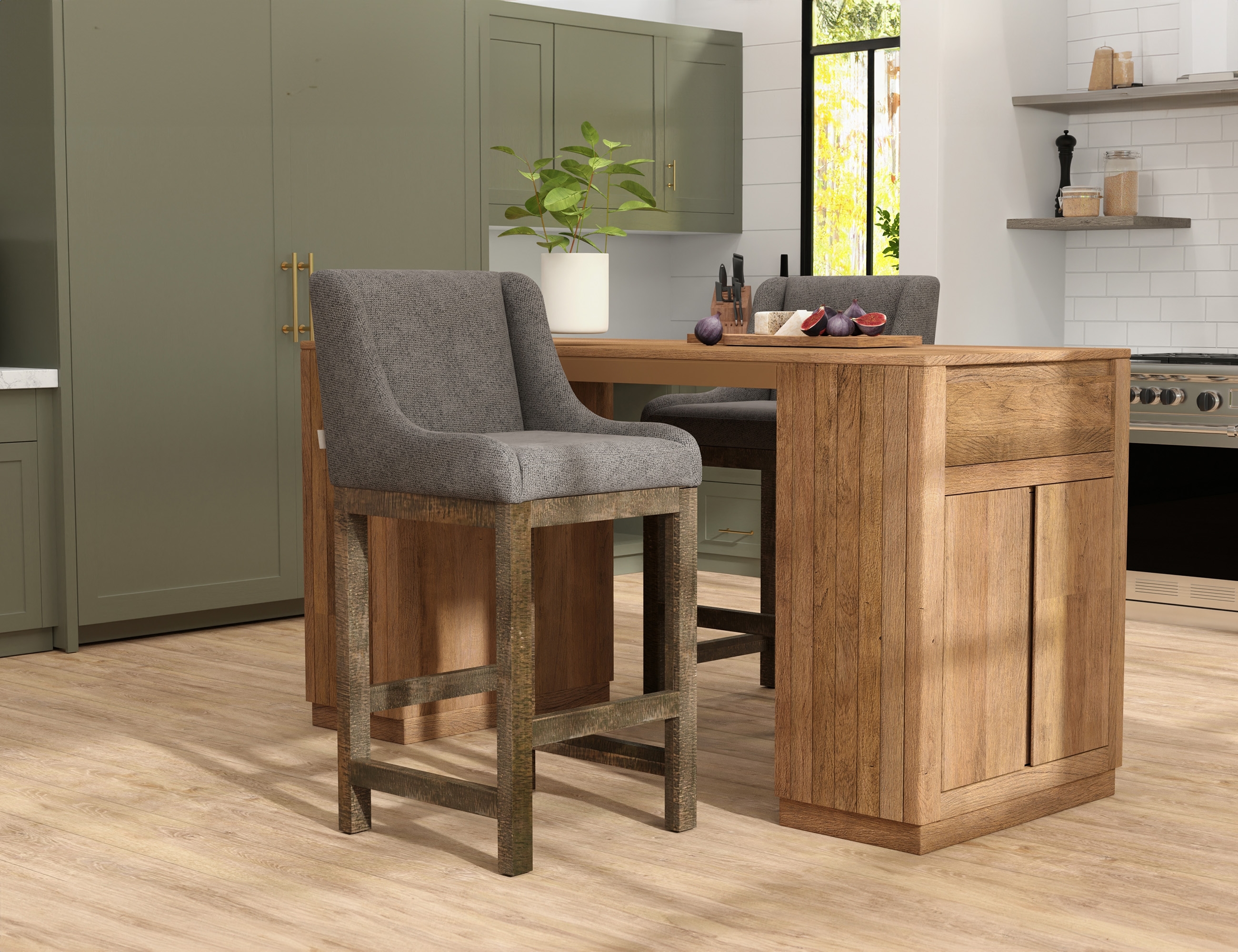 Uprooted Seating Upholstered Barstool