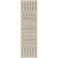 2'2" x 7'6" Ivory/Grey Runner Rug