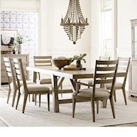Farmhouse 7-Piece Table and Chair Set with Removable Leaf
