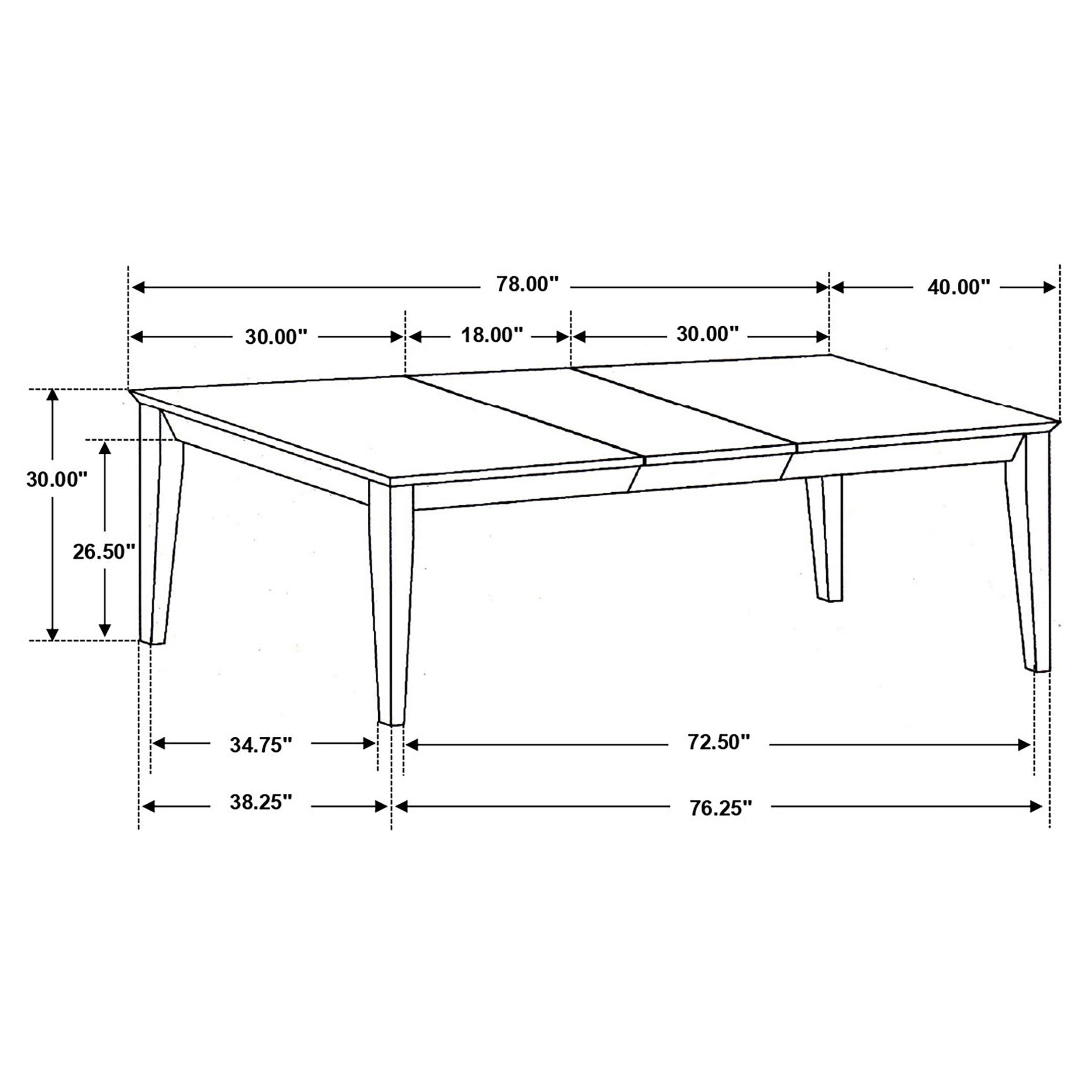 Louise 78-inch Extension Leaf Dining Table